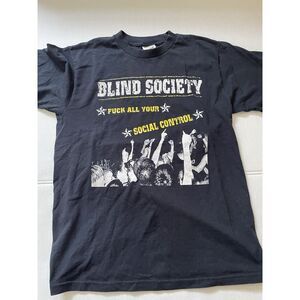 Blind Society Shirt Size Medium Black Street Punk The Unseen Casualties Varukers